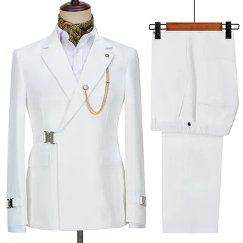 Мужской белый деловой костюм 2023 - Trajes De Hombre - Идеально подходящие для официальных мероприятий блейзеры Trajes Elegante Para Hombres