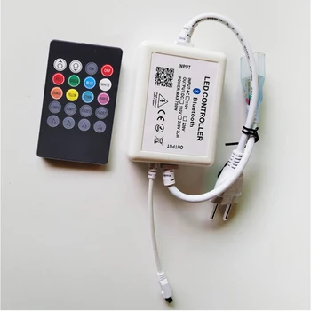 Музыкальный контроллер RGB LED-ленты 220 В 110 В 750 Вт, приложение DIY BT IOS/Android, беспроводной Bluetooth 24-клавишный ИК-пульт дистанционного управления
