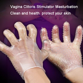 Мягкие перчатки для мастурбации С шипами, Перчатки для Унисекс, Пальчиковые секс-игрушки для пар, Мужской Мастурбатор, Эротический инструмент для секса Для женщин