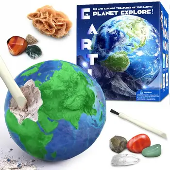 Набор для раскопок драгоценных камней Discovery Geographic Mega Gemstone Earth Dig Kit Откопайте 8 Драгоценных камней и Кристаллов Научно Образовательный