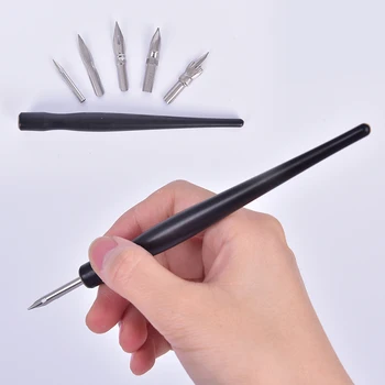 Набор ручек для рисования аниме Набор инструментов для каллиграфии 5 наконечников с 1 держателями