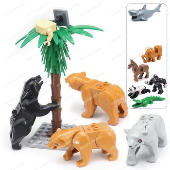 Набор строительных блоков для животных из сказочного мира, Медведь, Классическая история, Модель для сборки, детские Рождественские подарки, развивающие игрушки 