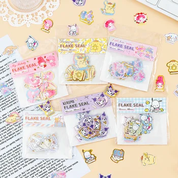 Новые Бумажные Золотые Мультяшные Декоративные Наклейки Sanrio Diy Handbook Album Material Gooka Small Piece Stickers 40 шт./пакет