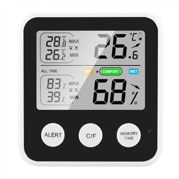 Новый мини-ЖК-цифровой термометр для дома, умный термометр для помещений, монитор температуры и влажности с индикатором комфорта воздуха, сигнализация