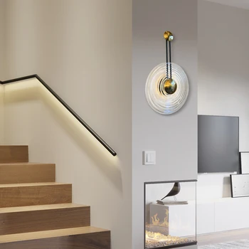 Новый минималистичный стеклянный настенный светильник, современный светодиодный настенный светильник для гостиной, скандинавские креативные светильники для прохода D300MM