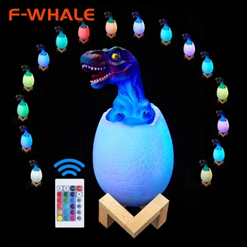 Ночник с сенсорным экраном, светодиодный 3/16 цветов, Прикроватная лампа с яйцом динозавра, ночник с дистанционным управлением, игрушка, перезаряжаемая настольная лампа