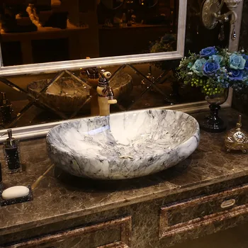 Овальный Прямоугольник Цзиндэчжэнь керамический столешница для санитарного искусства умывальник раковина lavabo Раковина для ванной комнаты фарфоровая антикварная керамическая раковина