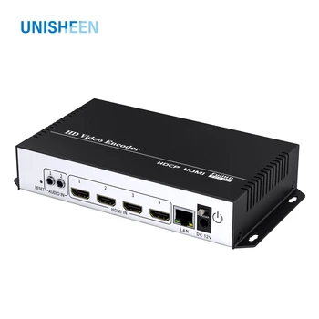 Один Четырехъядерный IP-передатчик H.265 HEVC H.264 Прямая Трансляция Onvif 4в1 RTSP SRT 4K HDMI Коробка Видеозахвата Кодирующая карта