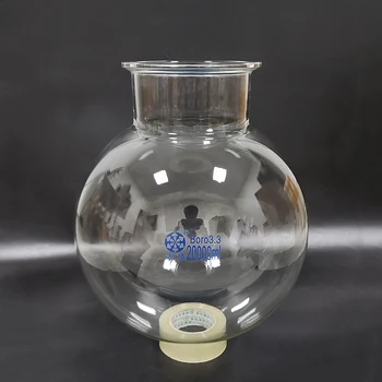 Однослойная сферическая бутылка-реактор с круглым дном Fape, Вместимость 10000 мл /20000 мл, наружный диаметр фланца 200 мм, Реакционная колба