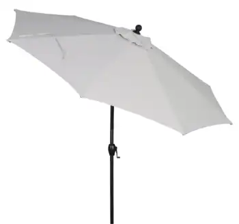 Открытый 9-дюймовый Серый круглый кривошипный зонт Премиум-класса для патио