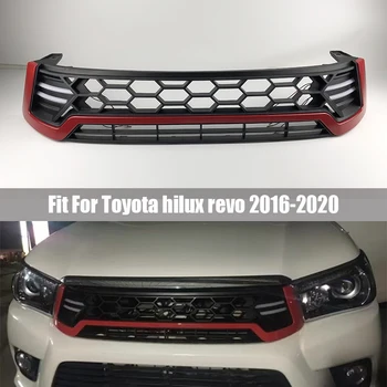 Передняя гоночная Решетка Для Toyota Hilux Revo 2016 2017 2020 Аксессуары со Светодиодной Крышкой Raptor Grille Черная Решетка Raptor