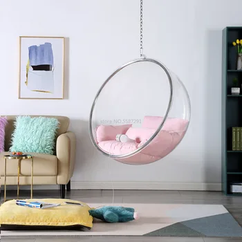 Подвесной шар, космический стул, стеклянный шар, подвесной стул для помещений, подвесная корзина, Скандинавские уличные качели, домашний прозрачный пузырьковый стул