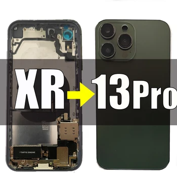 Полная сборка из нержавеющей Стали, Большая камера, Плоская, сделай сам Для iPhone XR, как корпус 13pro, комплекты для замены задней оболочки от XR до 13 Pro