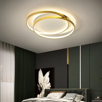 Потолочный светильник для спальни, современный минималистичный Скандинавский светильник Ins Creative Room, круглый светодиодный светильник для столовой и кабинета, Чистый Красный Новый