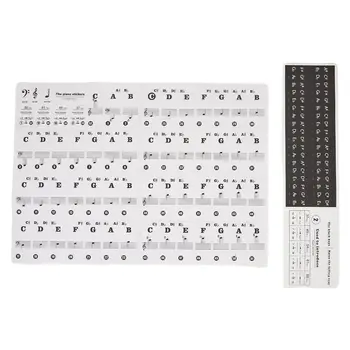 Прозрачная Съемная Музыкальная наклейка на клавиатуру Ноты, наклейки на клавиатуру пианино Для клавиатур 88/61/54/49, наклейки Спектра
