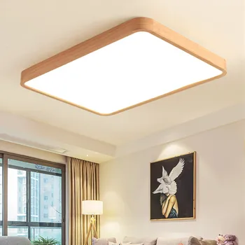 Простой современный потолочный светильник из дуба в скандинавском стиле, ультратонкие японские светодиодные потолочные светильники для спальни, гостиной, кухни, кабинета WY513
