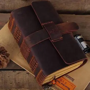 Пустые дневники Дневники блокнот записная книжка путешественника из толстой натуральной кожи A6 B6