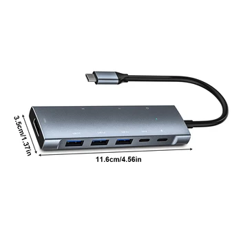 Разветвитель 9-в-1 Type-C USB 3.0 Компьютерный Концентратор 4K 3-5 мм PD Слот для зарядной карты Высокоскоростной Адаптер док-станции для ноутбука