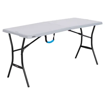 Раскладывающийся пополам стол на 5 футов, серый стол для пикника, складной стол
