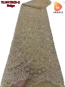 Роскошная Тюлевая кружевная Ткань с блестками и Бисером 2023, Высококачественная Вышивка, румяна, розовое Французское Сетчатое Тюлевое кружевное Вечернее Платье TL10175CD
