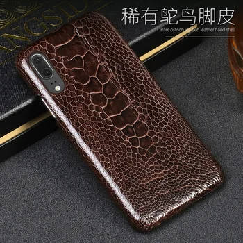 Роскошный кожаный чехол для телефона Huawei P10 Lite p20 P30 Pro, чехлы из натуральной кожи страуса для Mate 10 20 30 lite P для Honor 8X