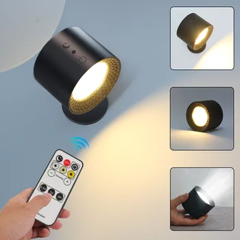 Светодиодные настенные светильники для помещений с USB-аккумулятором, регулируемое вращение на 360 Градусов, Современные скандинавские светильники, декор спальни