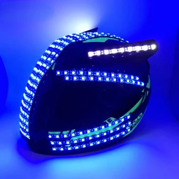 Светодиодный светящийся диско-шлем в стиле панк и рок, флуоресцентная вспышка, реквизит для выступлений на сцене