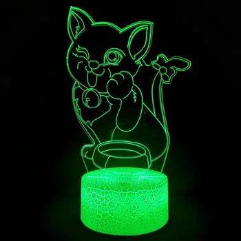 Серия Kitten 3D Night Light Светодиодная настольная лампа Креативный подарочный светильник 16 цветов, ночник с дистанционным управлением, атмосферные декоративные светильники