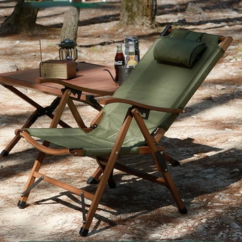 Складной Стул для Кемпинга на открытом воздухе Портативное Кресло с откидной спинкой Из массива Дерева, стул для пикника на открытом воздухе, складной Стул Для кемпинга, Уличный стул
