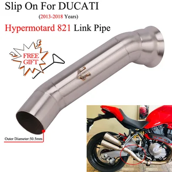 Слипоны для DUCATI Hypermotard 821 2013-2018 Hyperstrada Выхлопная труба мотоцикла Модифицированное соединение Труба среднего звена 51 мм