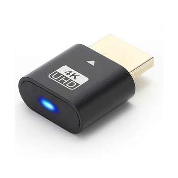 -Совместимый 4K-фиктивный штекер со светодиодной подсветкой для видеокарт, аксессуаров для ПК, настольного/портативного адаптера для визуального отображения