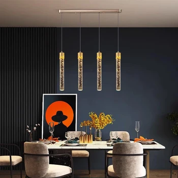 Современная минималистичная люстра для столовой, роскошная хрустальная лампа, освещение интерьера дома в скандинавском стиле, освещение гостиной, спальни, кухни