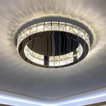 Современный Хрустальный потолочный светильник для гостиной, домашнего декора, спальни, кухни, простая светодиодная потолочная люстра для внутреннего освещения
