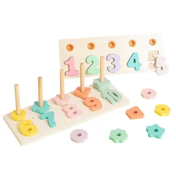 Сортировщик форм, Укладывающий Деревянные блоки, Числовые игрушки, Математические формы Монтессори, игрушки-головоломки, Обучающие стержневые игрушки для раннего обучения, игрушки для дошкольников
