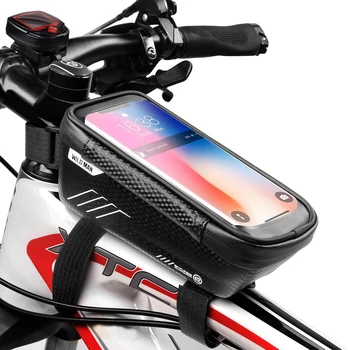 Сумка Для велосипеда, Водонепроницаемая сумка для Крепления телефона на велосипеде, Передняя рама, Верхняя трубка, сумка на руль с держателем сенсорного экрана, чехол для велосипеда