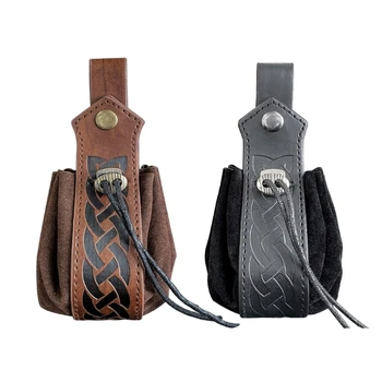 Сумка для игры в кости с завязками в стиле ретро, средневековая сумка на ремне, сумка для хранения монет
