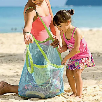Уличная Большая сетчатая сумка для детей, Пляжная корзина для игрушек, сетка для плавания, путешествия, Водонепроницаемая ткань, игрушки для песка, Летние сумки для хранения полотенец