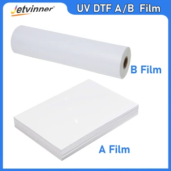 УФ-DTF пленка AB, УФ-DTF принтер, прямая печать с пленки A на пленку B, переводная наклейка для пластика, силикона, металла, акрилового стекла