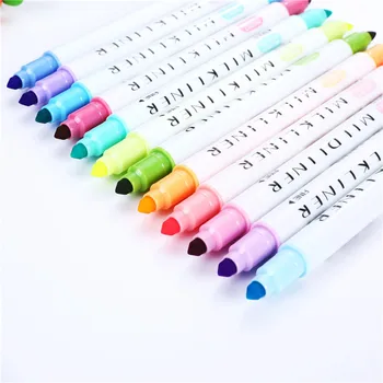 Флуоресцентная ручка 822, флуоресцентная ручка с двуглавым художественным маркером 12 цветов, акварельный рисунок.