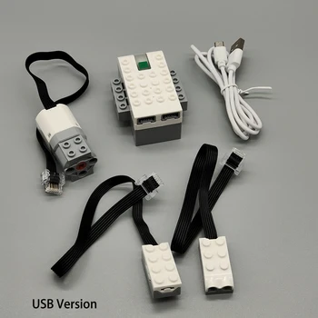 Функция питания WEDO 2,0, высокотехнологичный концентратор, версия для зарядки через USB, строительные блоки, совместимые с игрушечными кирпичами LEGO, мотор/датчик