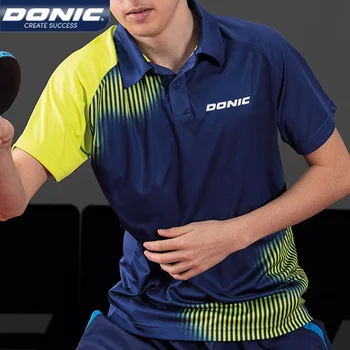 Футболка для настольного тенниса DONIC Для мужчин И женщин, дышащая футболка для пинг-понга с коротким рукавом, быстросохнущая спортивная рубашка