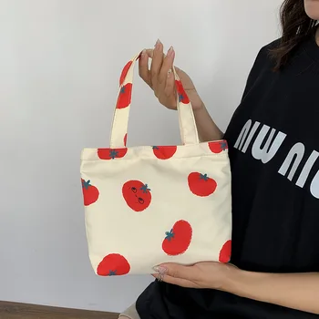 Холщовая сумочка, студенческая повседневная сумка для поездок на работу, повседневный милый мини-клатч Tomato Fresh