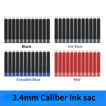 чернильные картриджи калибра 3,4 мм для Чернильной ручки Черные/Чернильно-синие/Красные/Стираемые Синие Авторучки Чернильный мешочек Школьные принадлежности