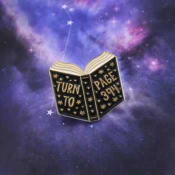Черный значок книги на 394 страницах, Металлическая Эмалевая брошь, Булавка со звездой Вселенной, Рюкзак для книг, ювелирный подарок для друзей