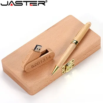 Чехол для шариковой ручки JASTER Beech + USB флэш-накопитель 128 ГБ флеш-накопитель 4G 8G 16G 32G 64GB USB флешка изысканный подарок (логотип на заказ)