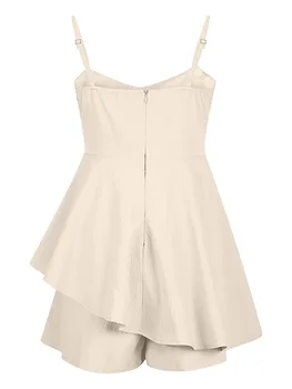 Элегантное и шикарное мини-платье без рукавов с V-образным вырезом и рюшами по низу для женской одежды для вечеринок и пляжа