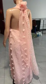 Элегантные вечерние платья для женщин, новинка лета 2023, Повседневное Модное сексуальное платье с V-образным вырезом и 3D цветочным ремешком, милое