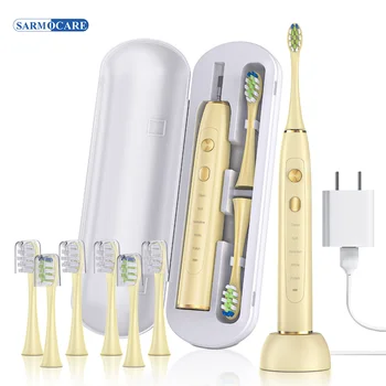 Электрическая звуковая зубная щетка с 8 насадками Ультразвуковое отбеливание зубов Беспроводное Перезаряжаемое средство для отбеливания зубов Sarmocare S700Pro