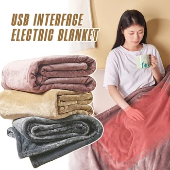 Электрическое одеяло с подогревом, перезаряжаемое с USB-портом, Электрическое одеяло с 3 настройками нагрева, ультрамягкая фланелевая теплая накидка